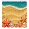 Ambesonne Seashells Shower Curtain, Seashells on The Beach Style Coastal Fun Relaxation Waves Shoreline, Cloth Fabric Bathroom Decor Set with Hooks, 69" W x 70" L, Sand Brown Orange Teal